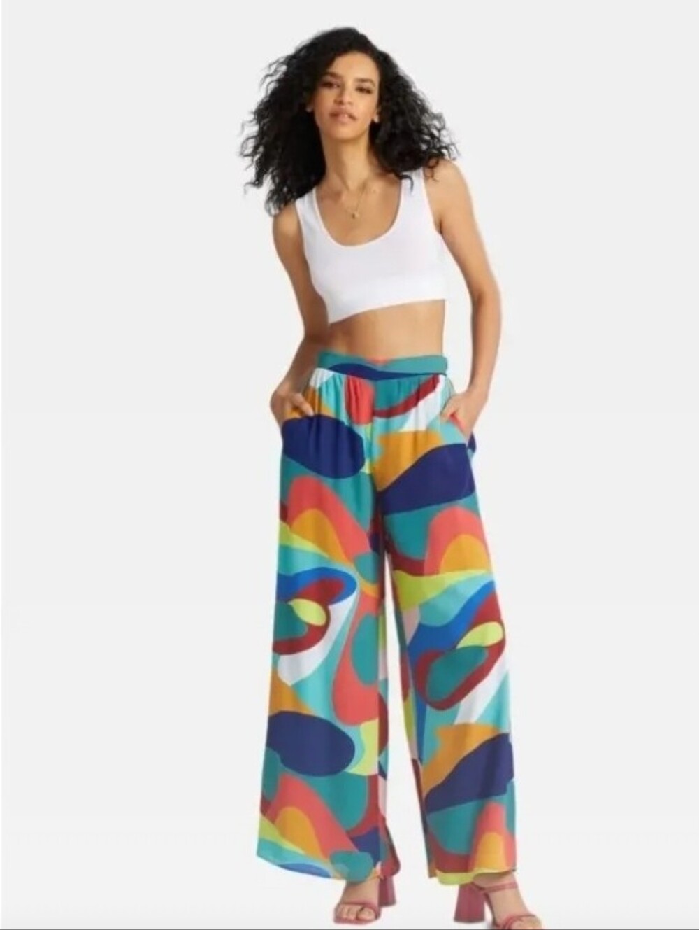 Gabrielle Union Colorful Multicolor Pants- Large